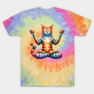 Rainbow Yogi Cat T-Shirt